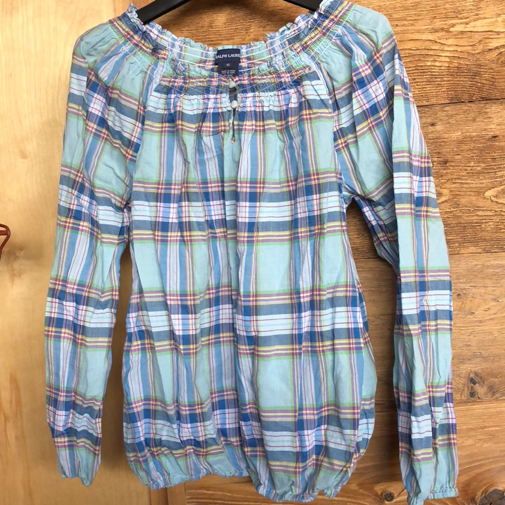 Ralph Lauren beautiful plaid long sleeved shirt